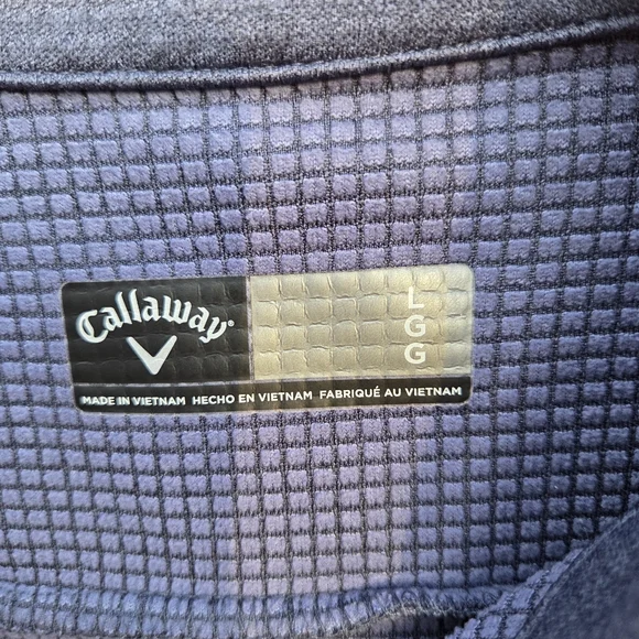 Callaway Golf Navy Quarter-Zip Pullover Men's Size  L - Picture 4 of 10
